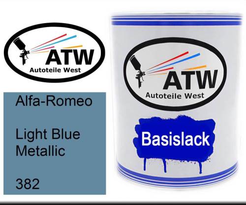 Alfa-Romeo, Light Blue Metallic, 382: 1L Lackdose, von ATW Autoteile West.